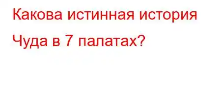 Какова истинная история Чуда в 7 палатах?